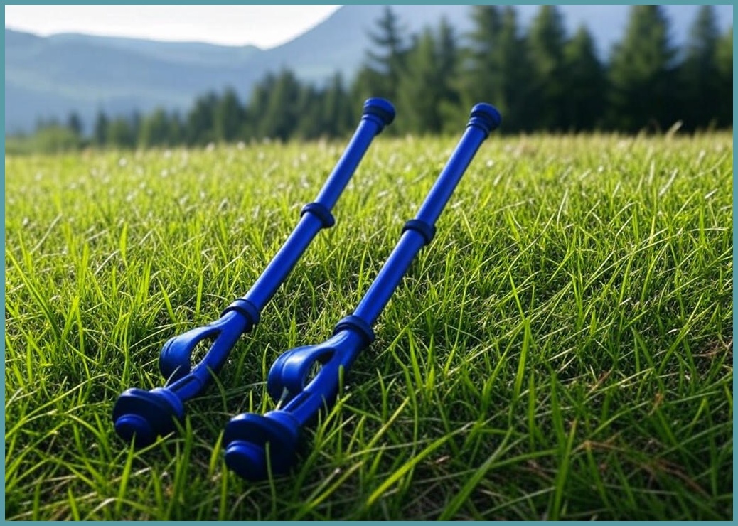 코팅블루 4단 접이식 초경량 두랄루민 등산스틱 2P 세트