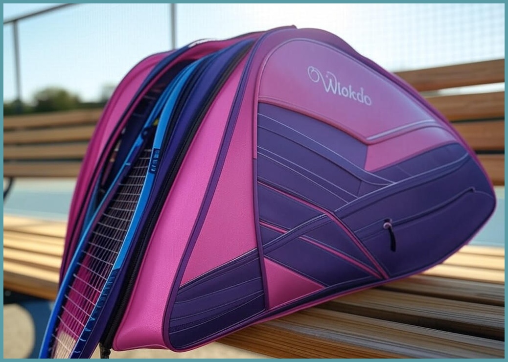 테니스라켓 Wickdo 빅터 승리 그물 배드민턴 라켓 가방 대용량 다기능 직사각형 Br6617 어깨 운반, 1) BR6617IJ pink purple, 1개